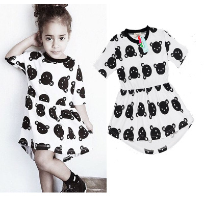 1-5T Baby INS Asymmetrical Dress Kids Girl Summer Short Sleeve Cartoon Bear Dress Girl Cute Black White Dress Free DHL, As photo
1-5T Baby INS Asymmetrical Dress Kids Girl Summer Short Sleeve Cartoon Bear Dress Girl Cute Black White Dress Free DHL, As photo