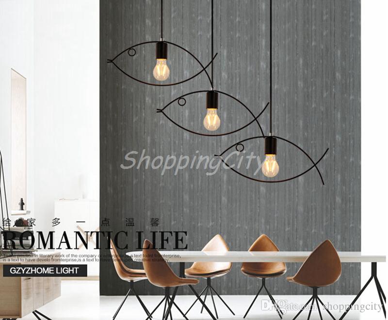 LED Pendant Lights Creative Personality Fish Bar Minimalist Dining Room Nordic Hanging Lamp Droplight Style