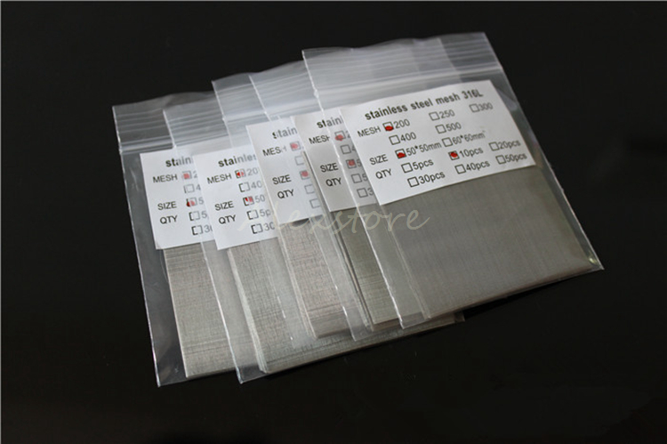 Nickle Mesh Nickle Wire Stainless Steel 316L Oil Net Smoke Screen 200 250 300 400 500 mesh 50*50MM 10pcs /bag DIY RDA DHL
Nickle Mesh Nickle Wire Stainless Steel 316L Oil Net Smoke Screen 200 250 300 400 500 mesh 50*50MM 10pcs /bag DIY RDA DHL