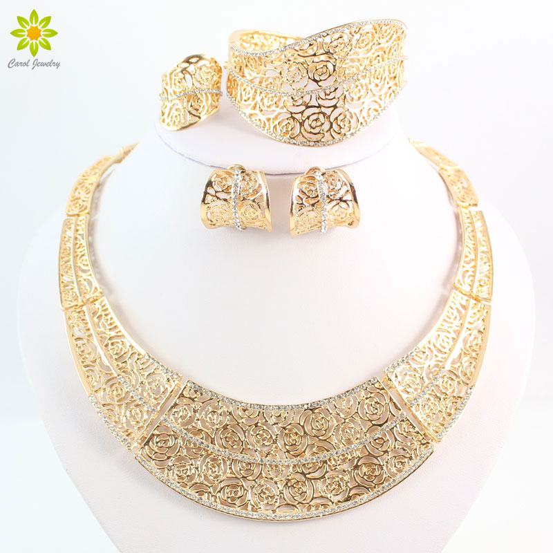 Women Wedding Fine Jewelry Sets Gold/Silver Plated Necklace Earrings Ring Bracelet Dress Accessories Beads Fashion Jewelry Sets
Women Wedding Fine Jewelry Sets Gold/Silver Plated Necklace Earrings Ring Bracelet Dress Accessories Beads Fashion Jewelry Sets