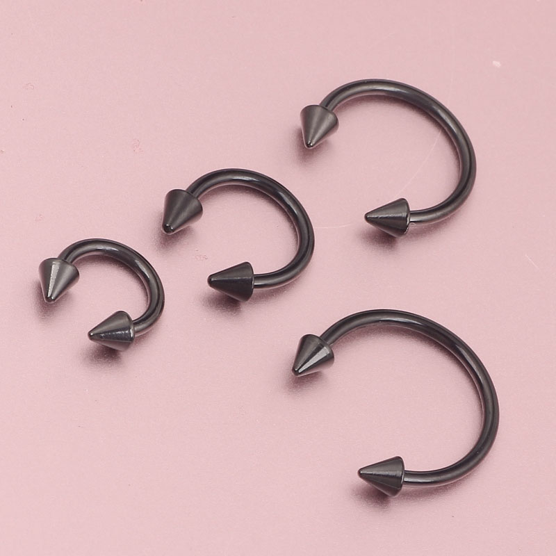 Anodized BLACK Horseshoe Bar Lip Nose Septum Ear Ring Various Sizes available Piercing Nose Body jewelry