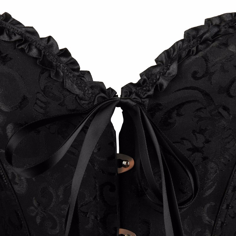 Lace-Up Gothic Embroidered Corset for Body Contour - Sexy Overbust Strapless Shapewear