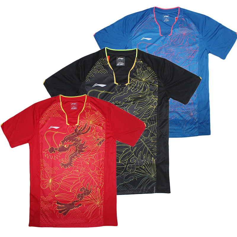 

Rio 2016 Li-Ning table tennis shirt Men's,Zhang JiKe Jersey pingpong tshirt China Table Tennis Team uniforms ,Ma Long Jerseys, Black one shirt for man