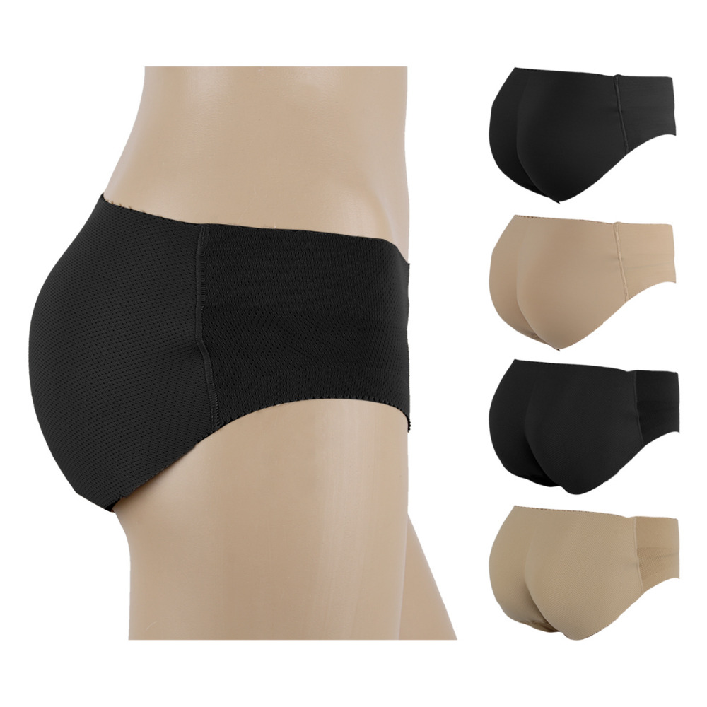 Wholesale-Sexy Women Seamless Padded Panties Smooth Surface Bottom Panties Buttocks Push Up Lingerie Underwear Bum Butt Lift Briefs