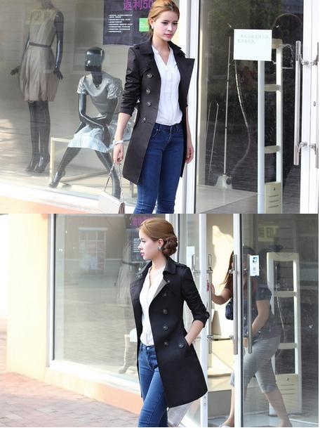 Fashion NEW trench coat clothes Western Style Autumn winter dress coat big yards trench coat gifts
