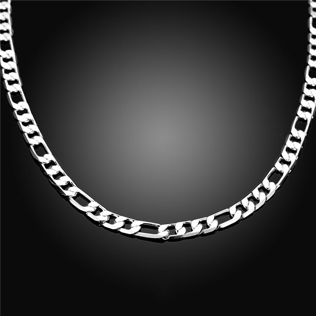 Hot sale 8MM flat horse whip necklace sterling silver plated necklace STSN018,fashion 925 silver Chains necklace factory sale christmas gift