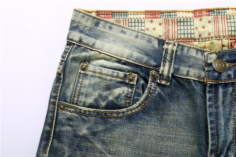 2016 men's new hole retro jeans worn Denim,denim trousers fashion men straight jeans stitching multi hole and the wind wash jeans 28-42