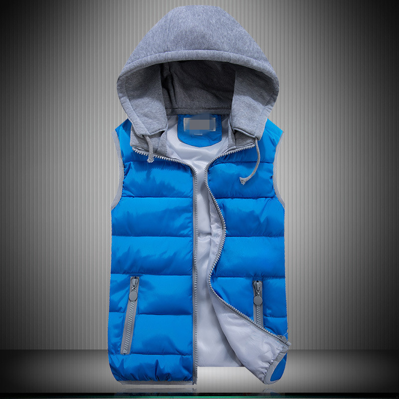 Wholesale-women's cotton collar hooded down vest Removable hat high quality Brand New female winter warm Jacket&Outerwear Thicken