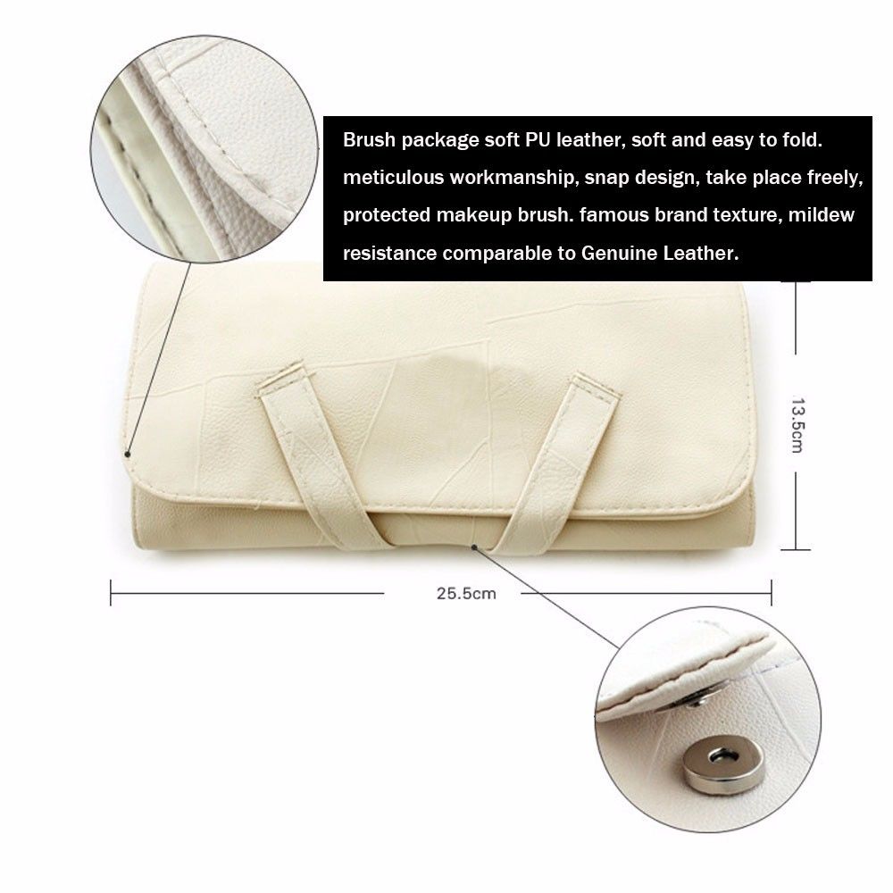 24pcs Professional Soft Cosmetic Eyebrow Shadow Makeup Brush Set Kit + Pouch Bag #R56