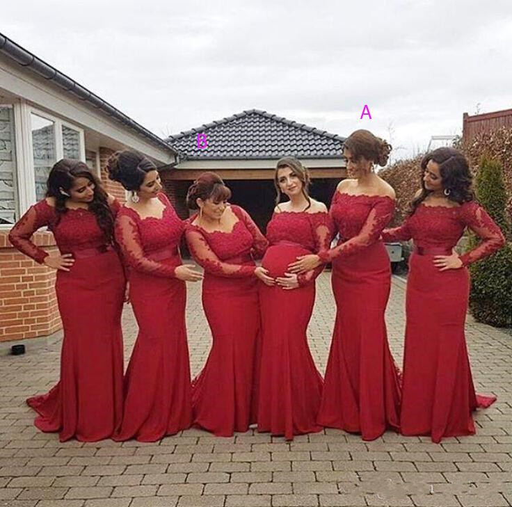 Elegant Long Sleeves Mermaid Bridesmaid Dresses Off Shoulder Lace Appliques Long Plus Size Evening Party Gowns Wedding Guest Dresses
Elegant Long Sleeves Mermaid Bridesmaid Dresses Off Shoulder Lace Appliques Long Plus Size Evening Party Gowns Wedding Guest Dresses