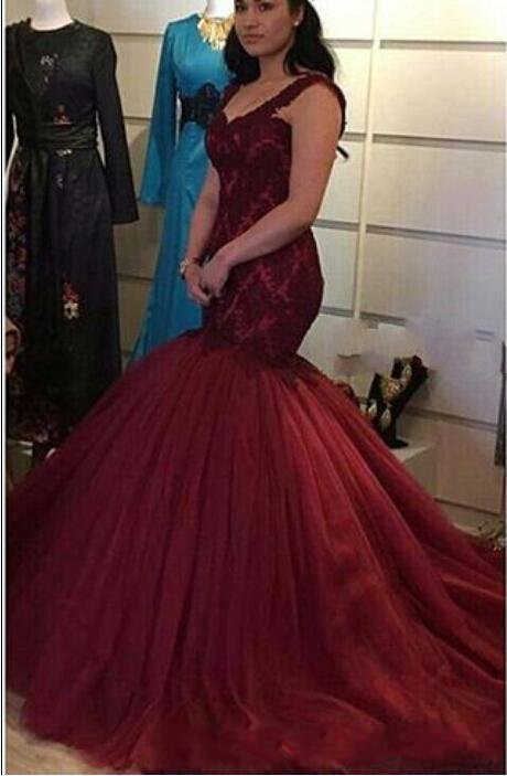 Dark Red Mermaid Prom Dresses Spaghetti Strap Sexy Lace Formal Party Gowns Tulle Ruffle Sweep Train Plus Size Robe De Soiree, Pink
Dark Red Mermaid Prom Dresses Spaghetti Strap Sexy Lace Formal Party Gowns Tulle Ruffle Sweep Train Plus Size Robe De Soiree, Pink