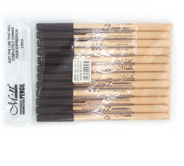 Hot Menow Cosmetic 2 in 1 Makeup Pencil Concealer+Eyebrow Pencil Two-head Pencils Manufacturer 48Pcs/lot Free Shipping