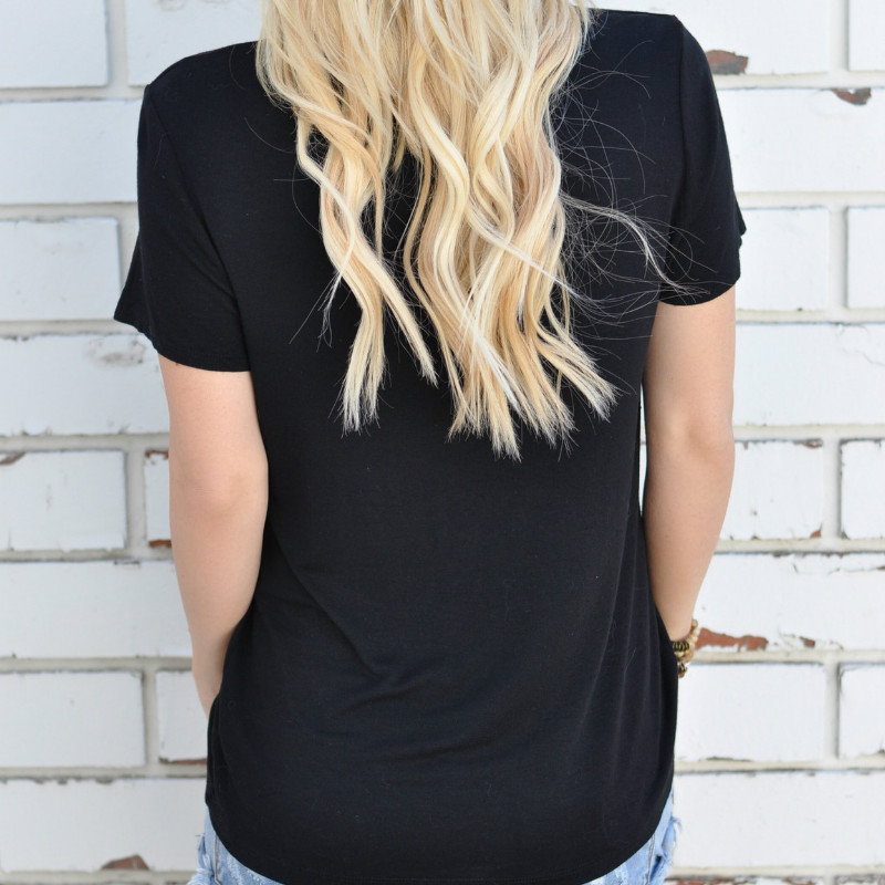 x201711 Womens Fashion 2017 haut femme T Shirts Summer Short Sleeve Crop Up Choker V-Neck Loose Sexy Black TShirts Tops Plus Size GV663