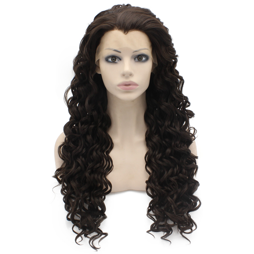26inch Long Curly Dark Brown Heat Resistant Fiber Hair Natural Synthetic Lace Front Wig
26inch Long Curly Dark Brown Heat Resistant Fiber Hair Natural Synthetic Lace Front Wig