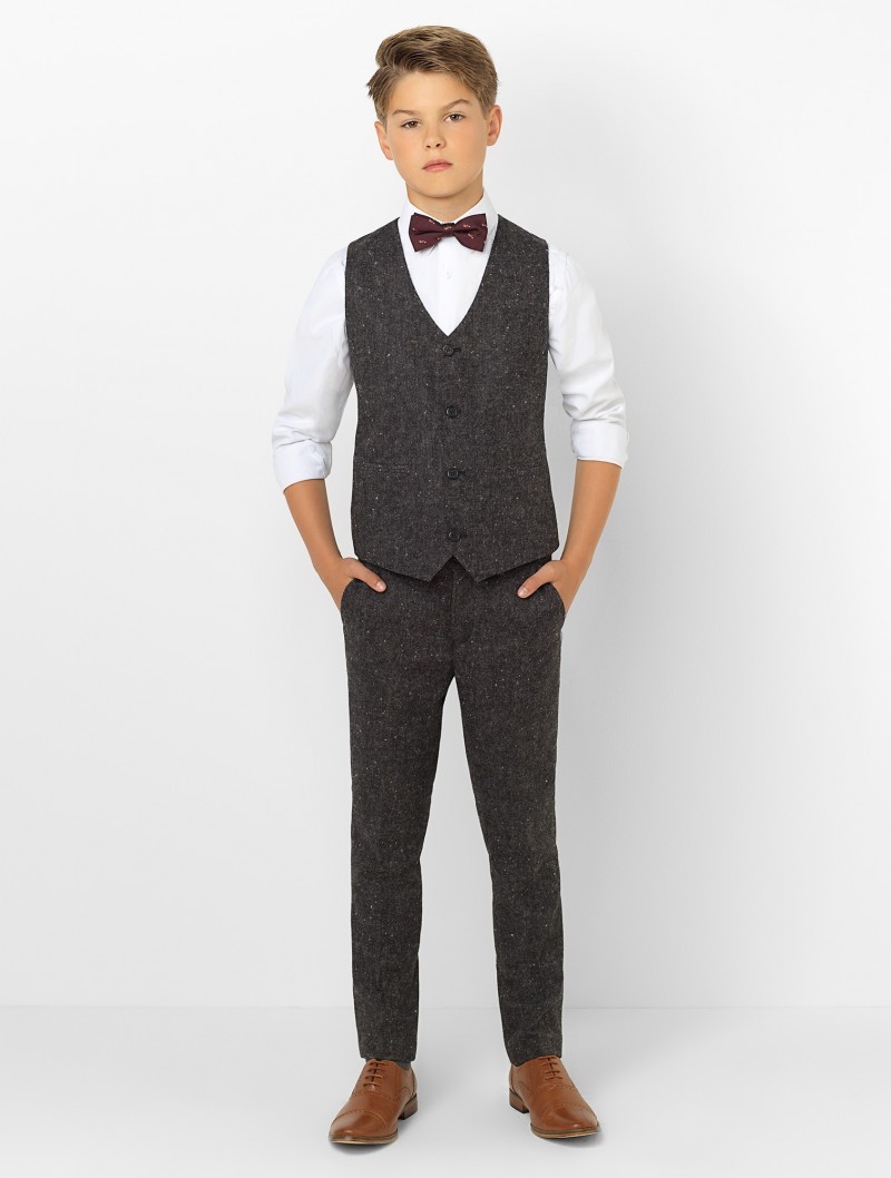 Boys Tuxedo Boys Dinner Suit For Wedding Formal Suits Tuxedo for Kids Formal Occasion Suits For Little Men (Jacket+Pants+Vest+Bow Tie)