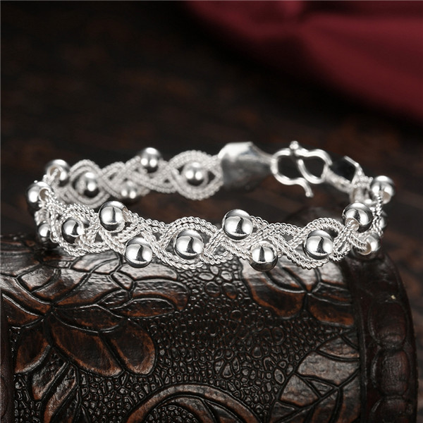 Hot sale christmas gift 925 silver Braid transfer beads Bracelet DFMCH396, new fashion sterling silver plate Chain link bracelets high grade