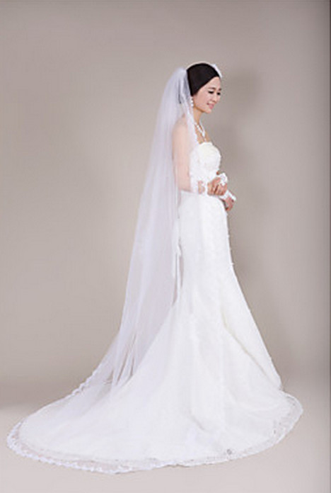 New Sexy Romantic One Layer Bridal Veil Chapel Length Lace Applique Edge Wedding veil With Comb, White
New Sexy Romantic One Layer Bridal Veil Chapel Length Lace Applique Edge Wedding veil With Comb, White