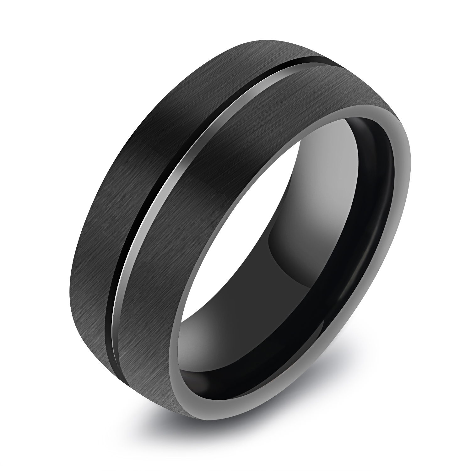 Fashion Black Men's 8mm Classic Flat-top Brushed Center Tungsten Steel Ring Grooved Wedding Engagement Band for Men Size 8-11, Silver
Fashion Black Men's 8mm Classic Flat-top Brushed Center Tungsten Steel Ring Grooved Wedding Engagement Band for Men Size 8-11, Silver