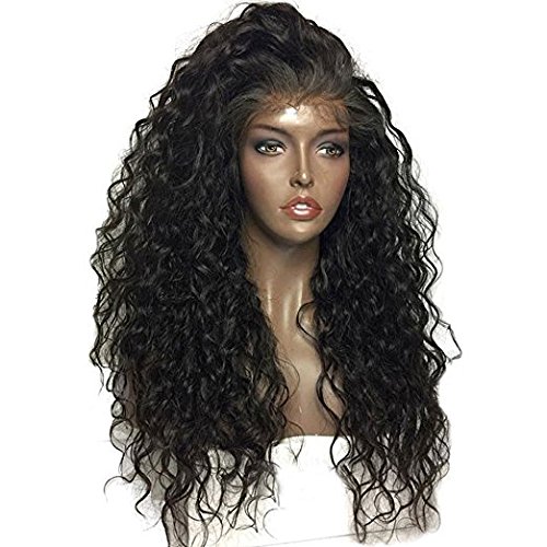 360 Lace Frontal Wig 180% Density Pre-Plucked Hairline 360 Lace Front Human Hair Wig Curly Hair Wig for Black Women 12inch 180% densit