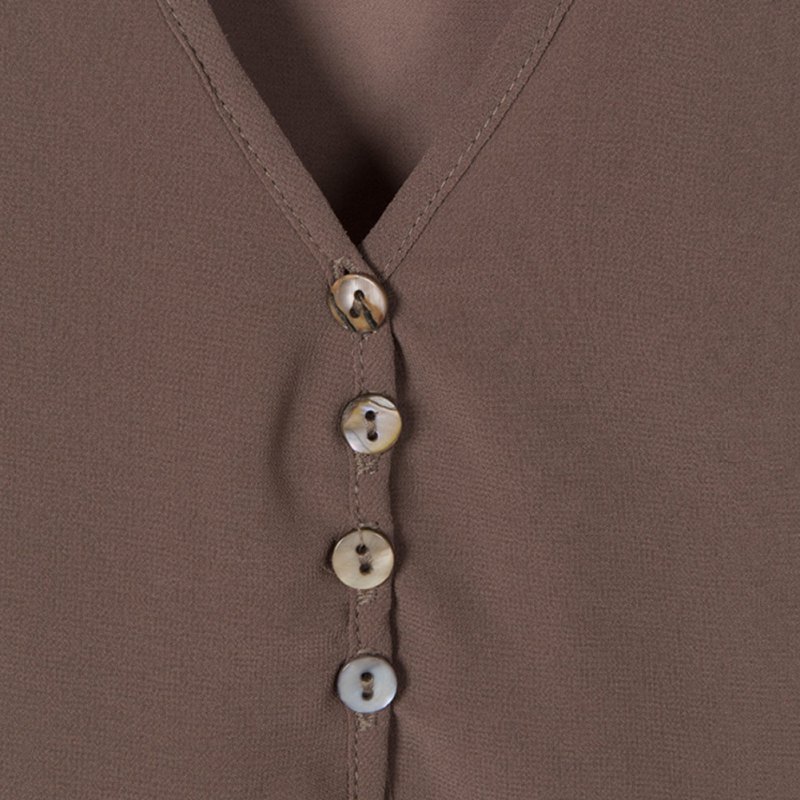 Wholesale-Deep V Neck Casual Chiffon Blouses Long Sleeves Gray Blusas Loose Casual Club Party Women Shirts Tops KL075