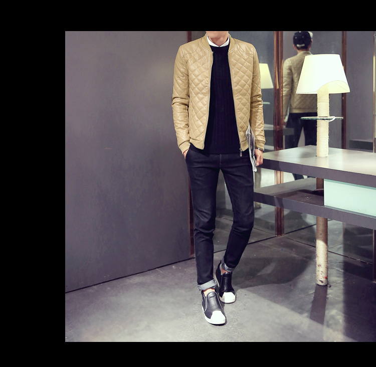 Wholesale-M--3XL New Men's Leather Jacket Menleather Jaqueta Couro Masculino Bomber Bikerleather Jackets For Men Skin Jacket Coat