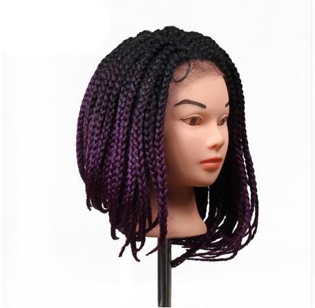 14 Inch Box Braid Crochet Wig Synthetic Lace Front Wig Bob Hairstyle Braided Lace Wigs With Bady Hair For Women USA