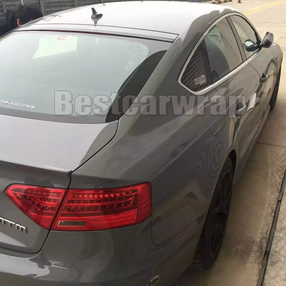 3 Layers Cement Grey High Gloss Vinyl wrap Like 3m cement ultra Glossy cement Car Wrap coat skin with Air Free Size:1.52*20M/Roll 5x66ft