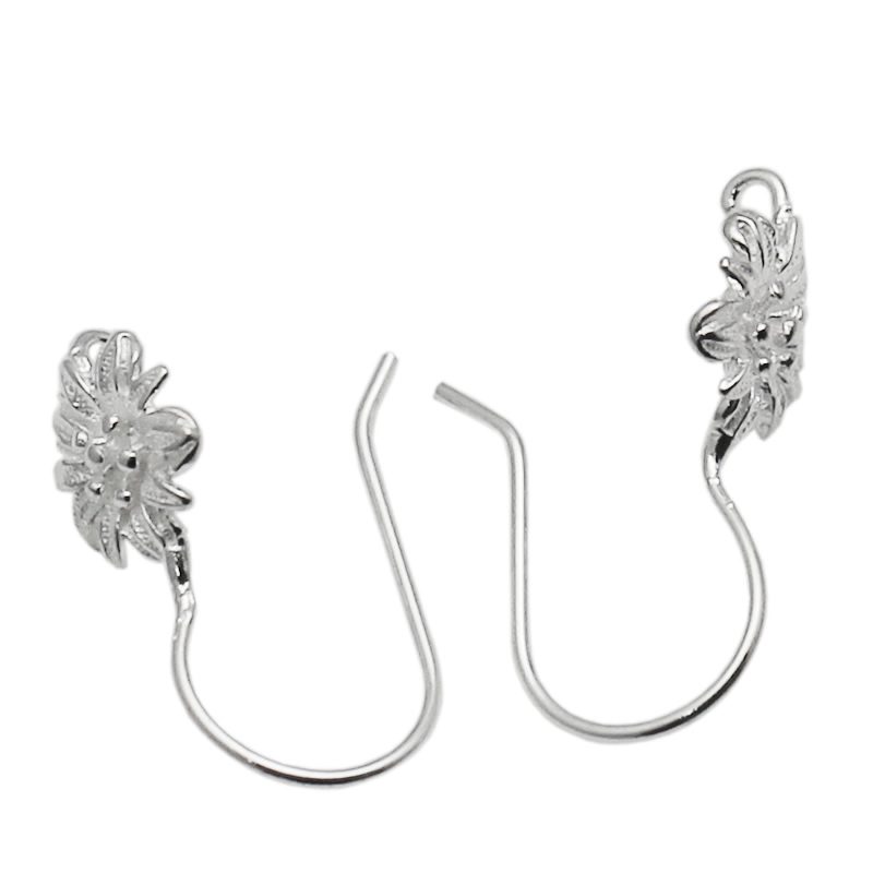 Beadsnice Handmade Sterling Silver Ear Wires Ear Hook Flower Earring Components DIY Jewelry Accessories ID 34938