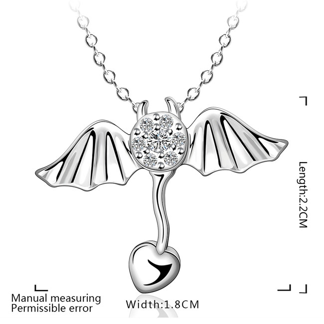 Brand new Angel wings Pendant Necklace white gemstone sterling silver necklace STSN686,fashion 925 silver necklace factory direct sale
