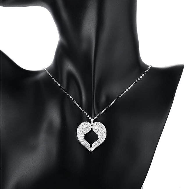 Christmas gift Angel Heart Wings Necklace plated sterling silver necklace STSN357,brand new fashion 925 silver necklace factory direct sale