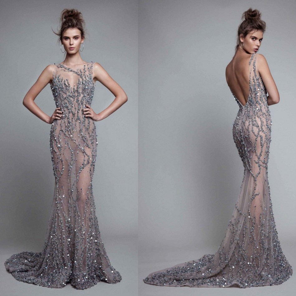 Berta Sexy Mermaid Dresses Evening Wear Illusion Bodice Beaded Sequined Backless Evening Gowns Floor Length Formal Dress, Hunter green 
Berta Sexy Mermaid Dresses Evening Wear Illusion Bodice Beaded Sequined Backless Evening Gowns Floor Length Formal Dress, Hunter green