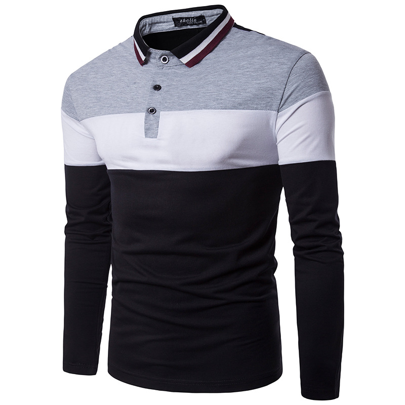 polos shirt three color combinations contrast color striped collar long sleeve pullover button mens tee shirt free ship casual fashion, Red
polos shirt three color combinations contrast color striped collar long sleeve pullover button mens tee shirt free ship casual fashion, Red