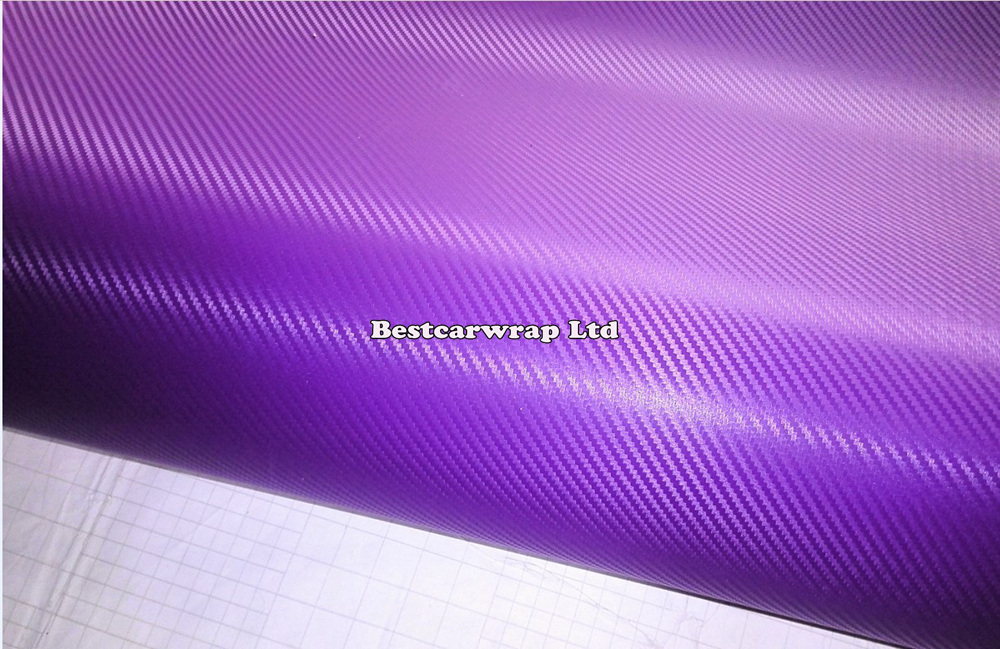 Purple 3D Carbon Fiber vinyl Car wrap Film Air Bubble Free Car styling Carbon laptop foil 1.52x30m/Roll