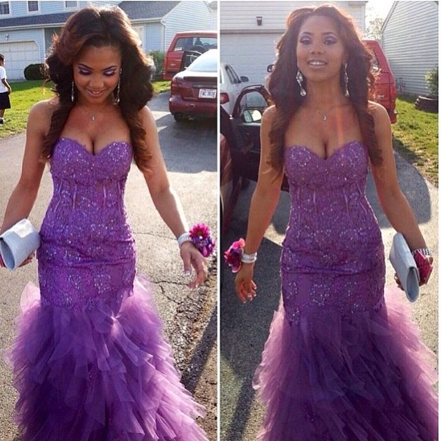 Amazing Mermaid Purple Beaded Prom Dreesses with Ruffles Applique Lace back Corset Girl Wear pageant Formal Evening Gowns Vestidos de Festa, Champagne
Amazing Mermaid Purple Beaded Prom Dreesses with Ruffles Applique Lace back Corset Girl Wear pageant Formal Evening Gowns Vestidos de Festa, Champagne