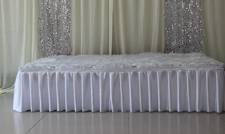 Fashion colorful ice silk table skirts cloth runner table runners decoration wedding pew table covers hotel event long runner decoration