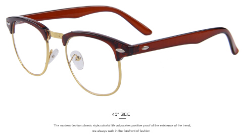 Classic Retro Clear Lens Nerd Frames Glasses Fashion Men Women Eyeglasses Vintage Half Metal Eyewear Frame