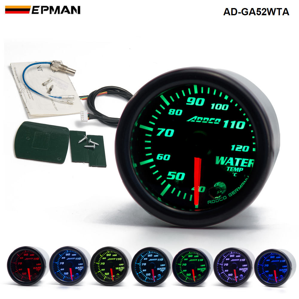 ADDCO 2" 52mm 7 Color LED Smoke Face Water Temperature Gauge With Sensor Racing Auto Car Meter AD-GA52WTA
ADDCO 2" 52mm 7 Color LED Smoke Face Water Temperature Gauge With Sensor Racing Auto Car Meter AD-GA52WTA