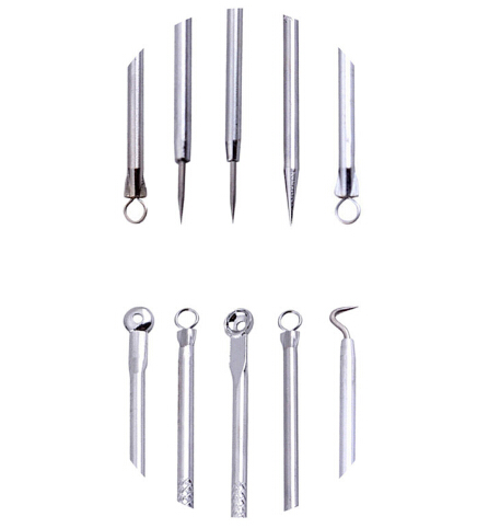 Face Skin Care Stainless Steel Blackhead Blemish Acne Pimple Extractor Remover 5Pcs Kit Tool Cleanser Beauty