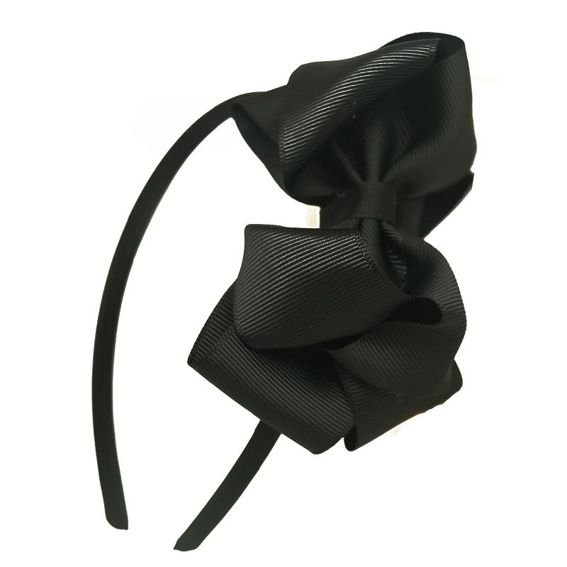 baby girls Solid Hairband Grosgrain Ribbon Hair Bows Two Layer Hairbow Women Fashion headband Hair Accessories 30pcs/