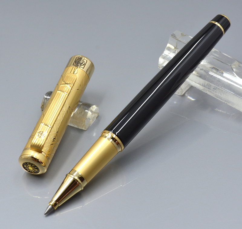High Quality Picasso 902 black and gold Roller ball pen business office stationery Luxurs writing gift ball pens