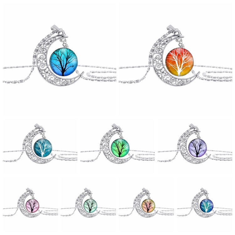 Fashion cabochons Glass Moon necklace starry Outer space Universe Gemstone pendants Tree of life necklaces For women Jewelry Accessories
Fashion cabochons Glass Moon necklace starry Outer space Universe Gemstone pendants Tree of life necklaces For women Jewelry Accessories