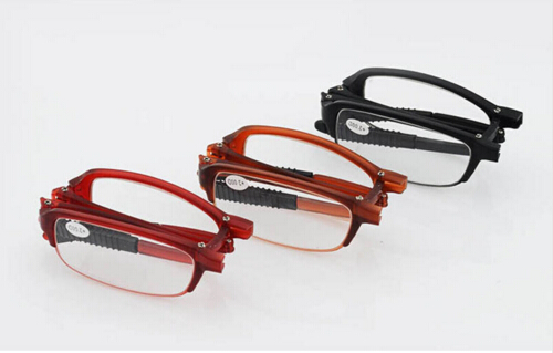 2016 Big discount Portable Folding TR90 Frame Resin lens Reading Glasses UV-Protection for Elder Reader with Box