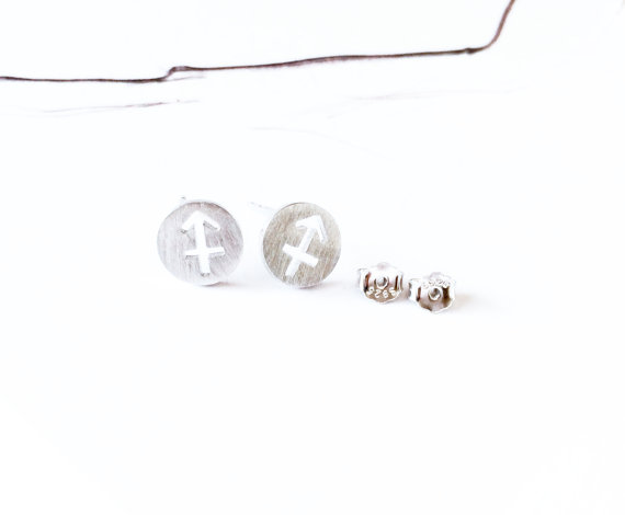 30Pair- S028 Sagittarius Earrings Signs Zodiac Constellation Earrings Horoscope Astrology Coin Anchor Stud Earrings for Birthday Gifts