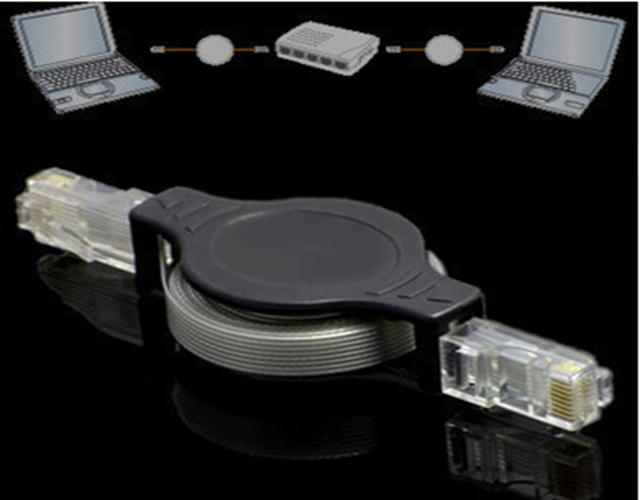 Free shipping 4.9FT Portable Retractable RJ45 Ethernet Wire LAN Cord Internet Network Cable