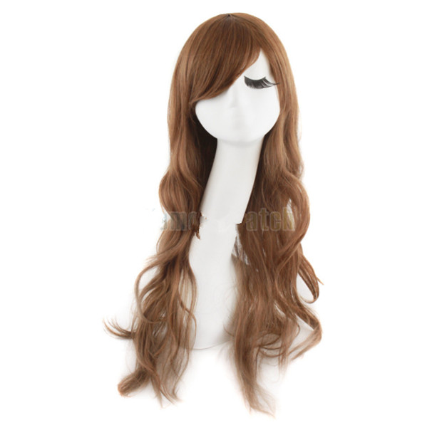 WoodFestival sexy womens girls fashion fiber synthetic hair wigs long curly big wave full 26 inches daily wear