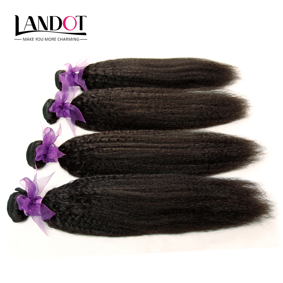 Brazilian Kinky Straight Human Hair Weave Bundles 7A Unprocessed Peruvian Malaysian Indian Italian Coarse Afro Yaki Straight Hair Extensions