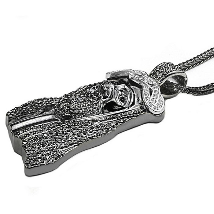 2024 New Iced Out JESUS Face Pendants with 32" Franco Rope Chain HipHop Style Necklace Gold silver Plating Hip hop jewelry Necklace