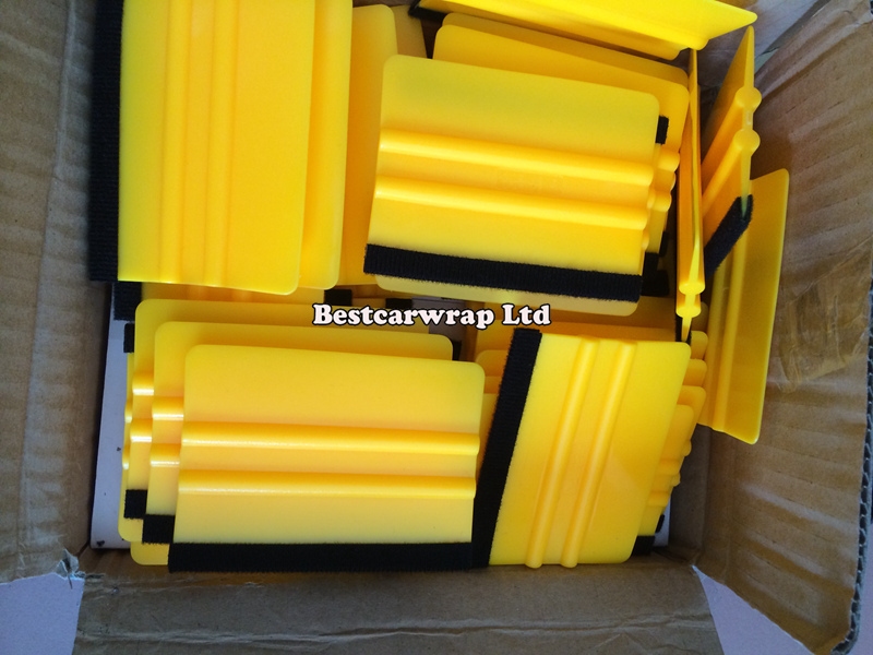 Pro Yellow Felt Squeegee Vehicle Window Vinyl Film Car Wrap Applicator Tools Scraper 100pcs/Lots Free shipping