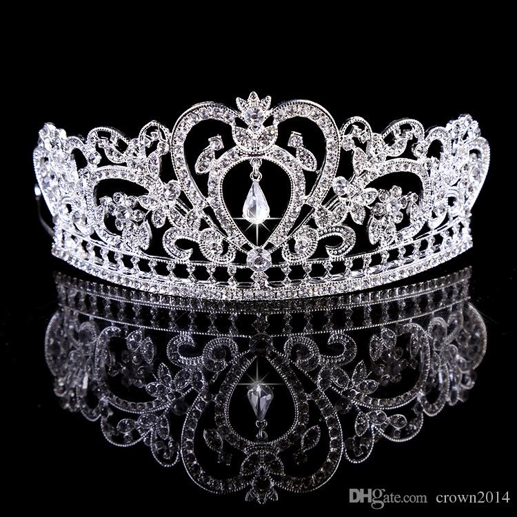 Bling Beaded Crystals Wedding Crowns 2022 Headpieces Bridal Diamond Jewelry Rhinestone Headband Hair Crown Accessories Party Tiara