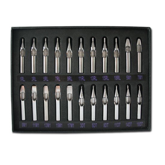Pro 22 Pcs Sizes Lot 304 Stainless Steel Tattoo Nozzle Tips Set Kit Set For s Supply